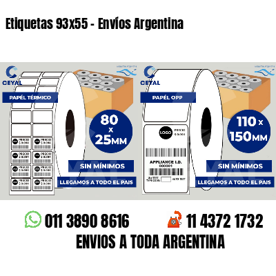 Etiquetas 93x55 - Envíos Argentina
