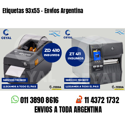 Etiquetas 93x55 - Envíos Argentina