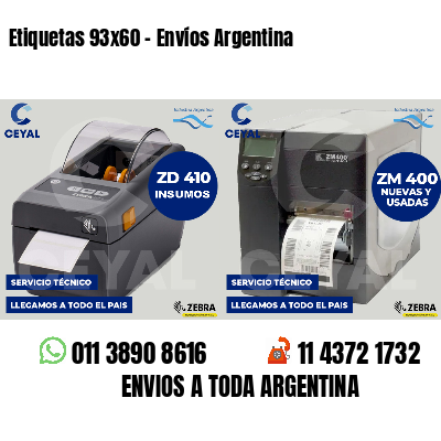 Etiquetas 93x60 - Envíos Argentina