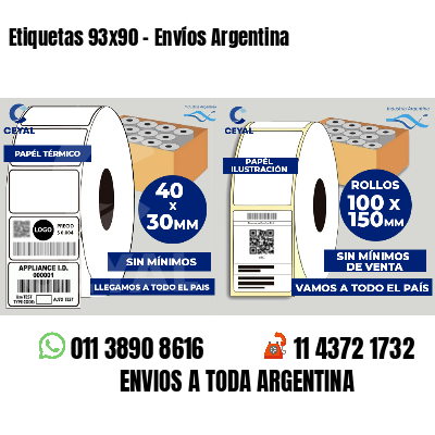 Etiquetas 93x90 - Envíos Argentina