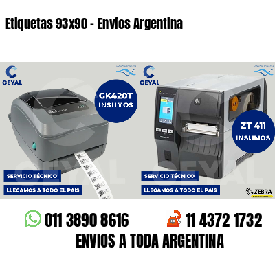 Etiquetas 93x90 - Envíos Argentina