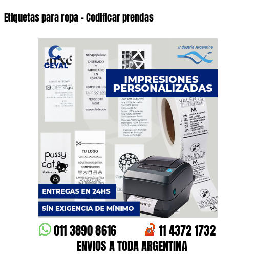 Etiquetas para ropa - Codificar prendas