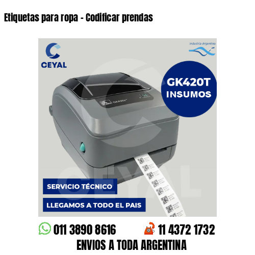Etiquetas para ropa - Codificar prendas