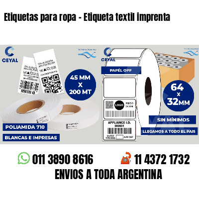 Etiquetas para ropa - Etiqueta textil imprenta