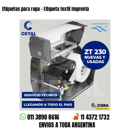 Etiquetas para ropa - Etiqueta textil imprenta
