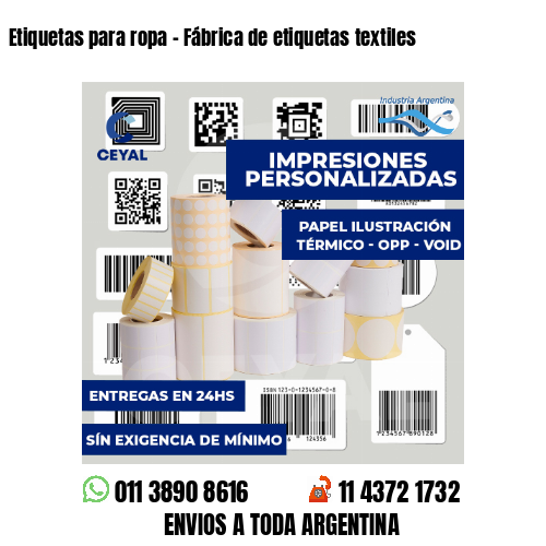 Etiquetas para ropa - Fábrica de etiquetas textiles