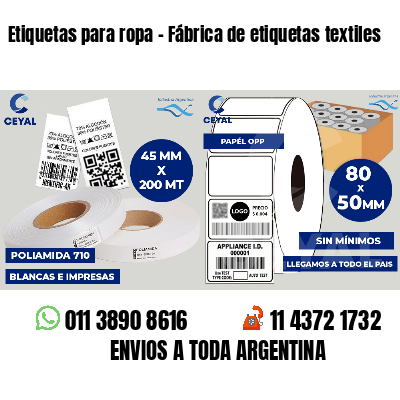 Etiquetas para ropa - Fábrica de etiquetas textiles
