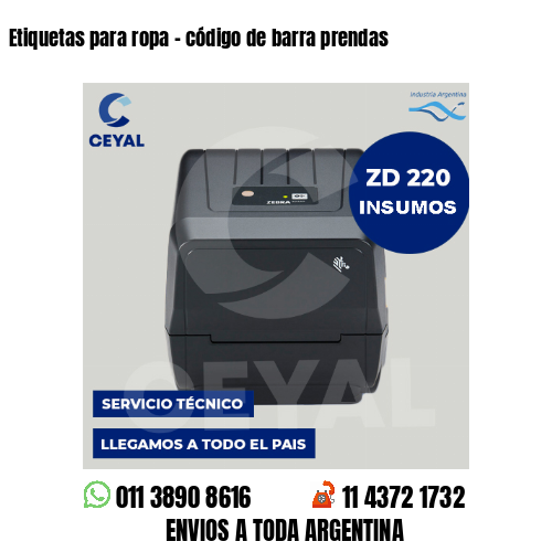 Etiquetas para ropa - código de barra prendas