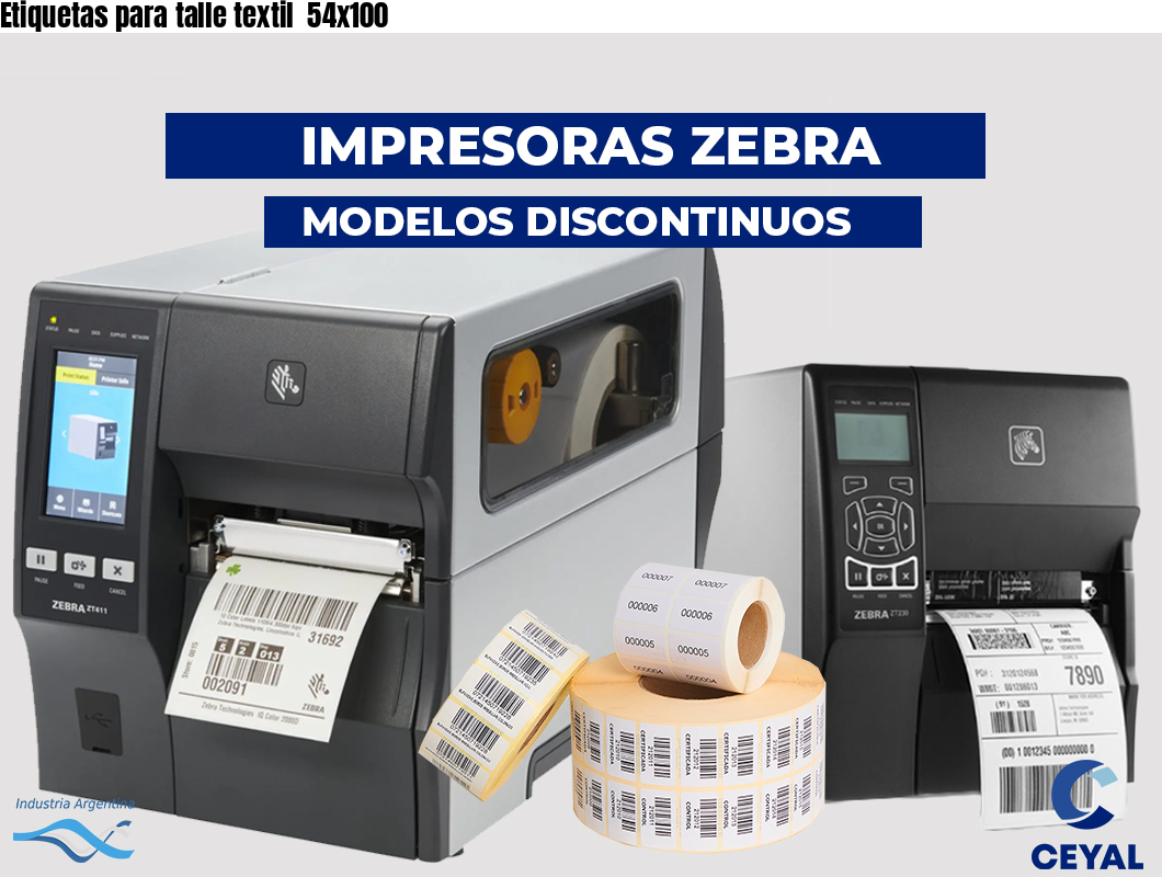 Etiquetas para talle textil  54x100