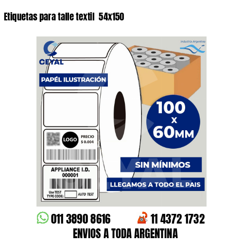Etiquetas para talle textil  54×150