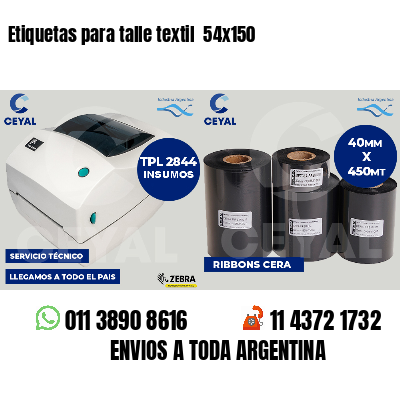 Etiquetas para talle textil  54x150