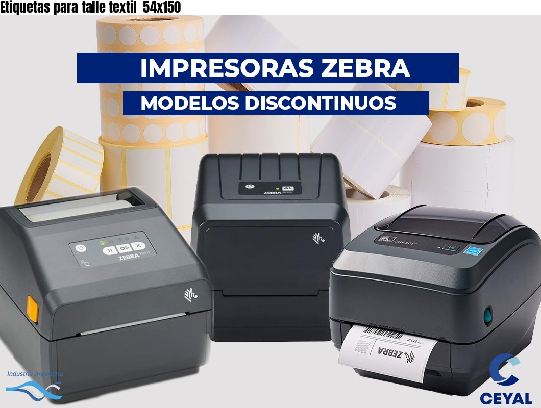 Etiquetas para talle textil  54x150