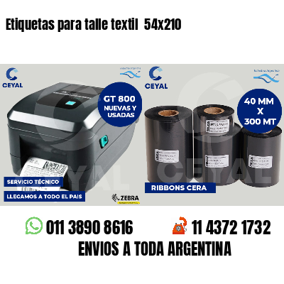 Etiquetas para talle textil  54x210
