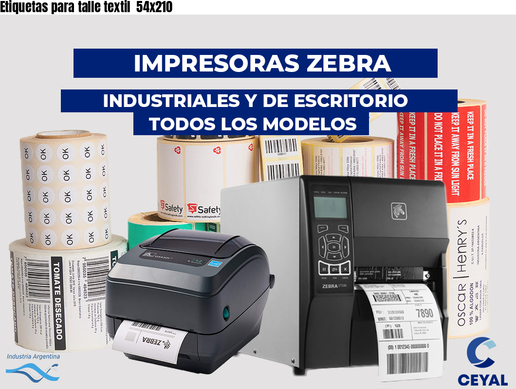 Etiquetas para talle textil  54x210