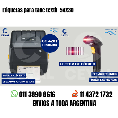 Etiquetas para talle textil  54x30