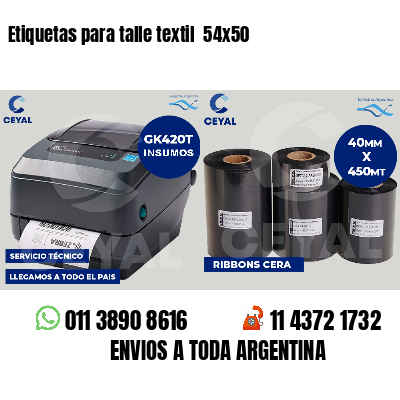 Etiquetas para talle textil  54x50