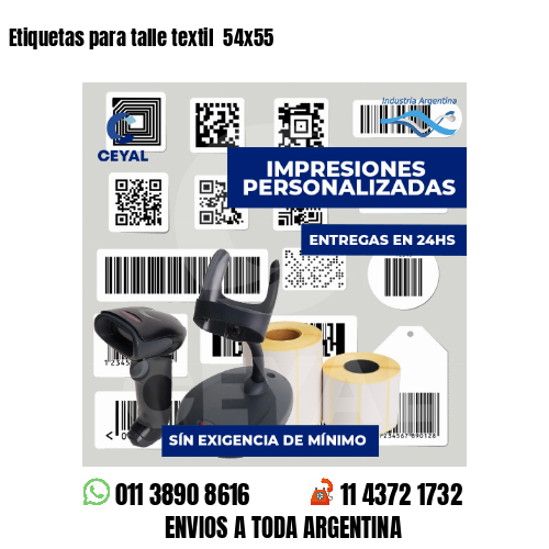 Etiquetas para talle textil  54x55