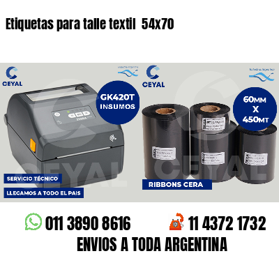 Etiquetas para talle textil  54x70