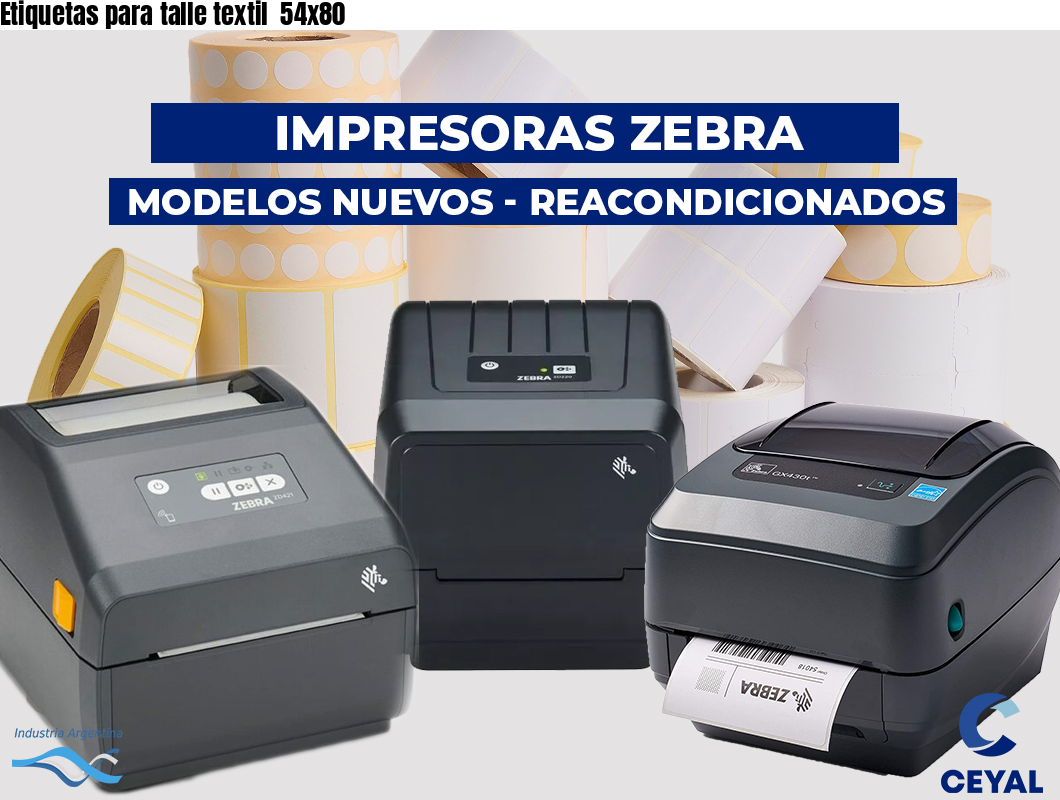 Etiquetas para talle textil  54x80