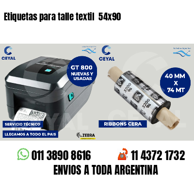 Etiquetas para talle textil  54x90