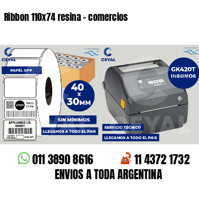 Ribbon 110x74 resina - comercios