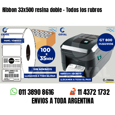 Ribbon 33x500 resina doble - Todos los rubros