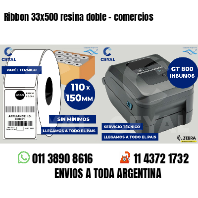 Ribbon 33x500 resina doble - comercios