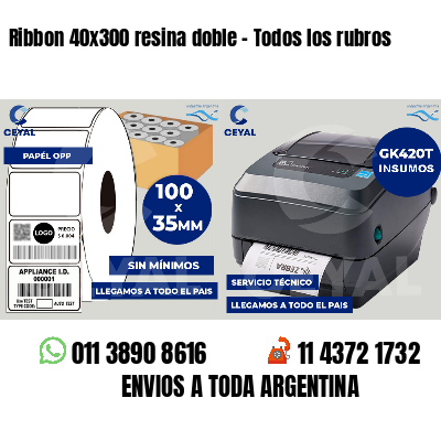 Ribbon 40x300 resina doble - Todos los rubros