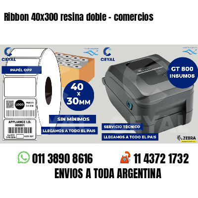 Ribbon 40x300 resina doble - comercios