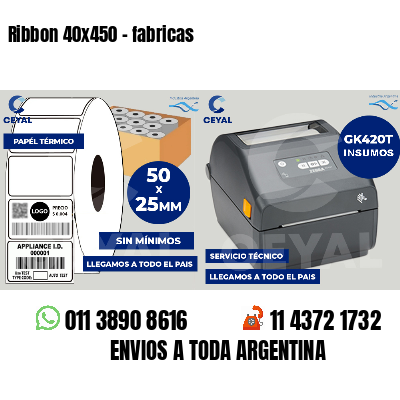 Ribbon 40x450 - fabricas