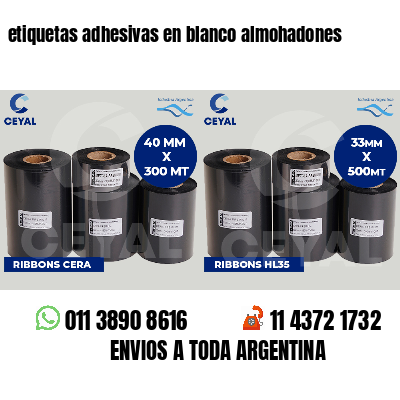 etiquetas adhesivas en blanco almohadones
