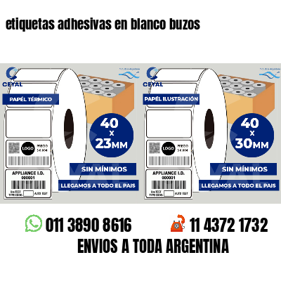 etiquetas adhesivas en blanco buzos