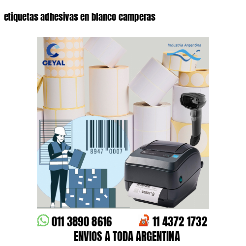etiquetas adhesivas en blanco camperas