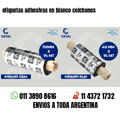 etiquetas adhesivas en blanco colchones