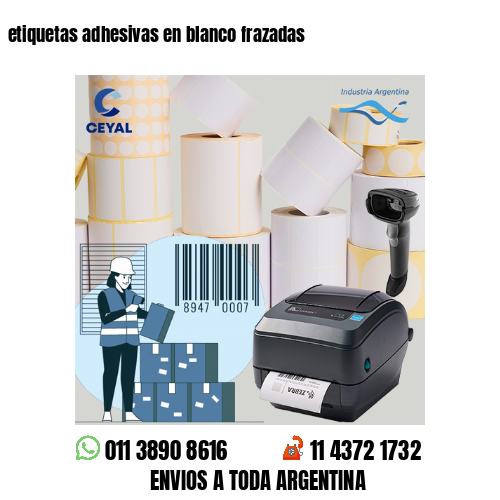 etiquetas adhesivas en blanco frazadas