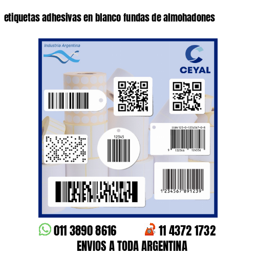etiquetas adhesivas en blanco fundas de almohadones