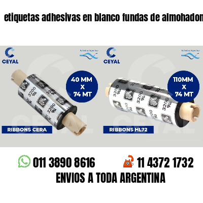 etiquetas adhesivas en blanco fundas de almohadones