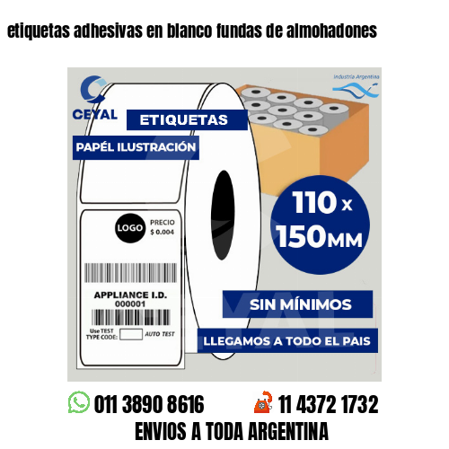 etiquetas adhesivas en blanco fundas de almohadones