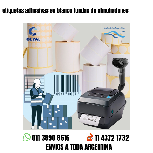 etiquetas adhesivas en blanco fundas de almohadones