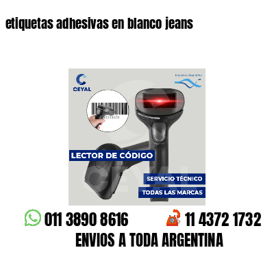 etiquetas adhesivas en blanco jeans