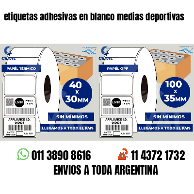 etiquetas adhesivas en blanco medias deportivas