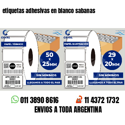 etiquetas adhesivas en blanco sabanas