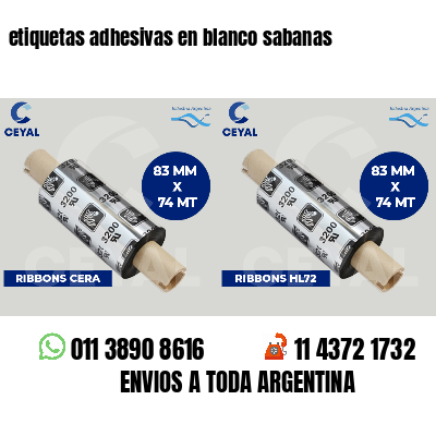 etiquetas adhesivas en blanco sabanas