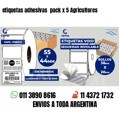 etiquetas adhesivas pack x 5 Agricultores