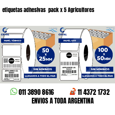 etiquetas adhesivas  pack x 5 Agricultores
