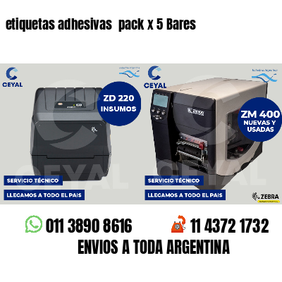 etiquetas adhesivas  pack x 5 Bares