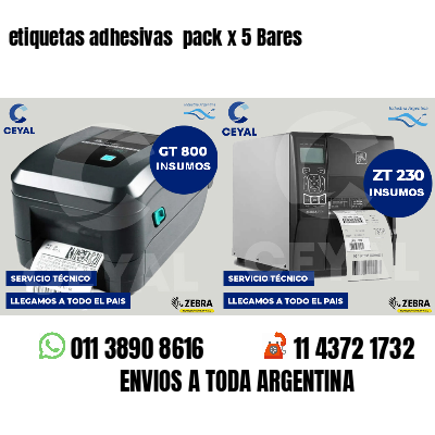 etiquetas adhesivas pack x 5 Bares