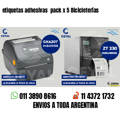 etiquetas adhesivas  pack x 5 Bicicleterías
