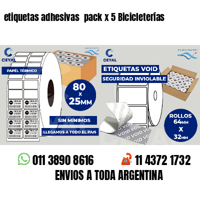 etiquetas adhesivas  pack x 5 Bicicleterías