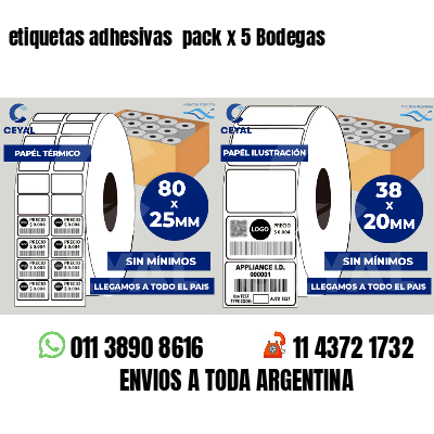 etiquetas adhesivas pack x 5 Bodegas